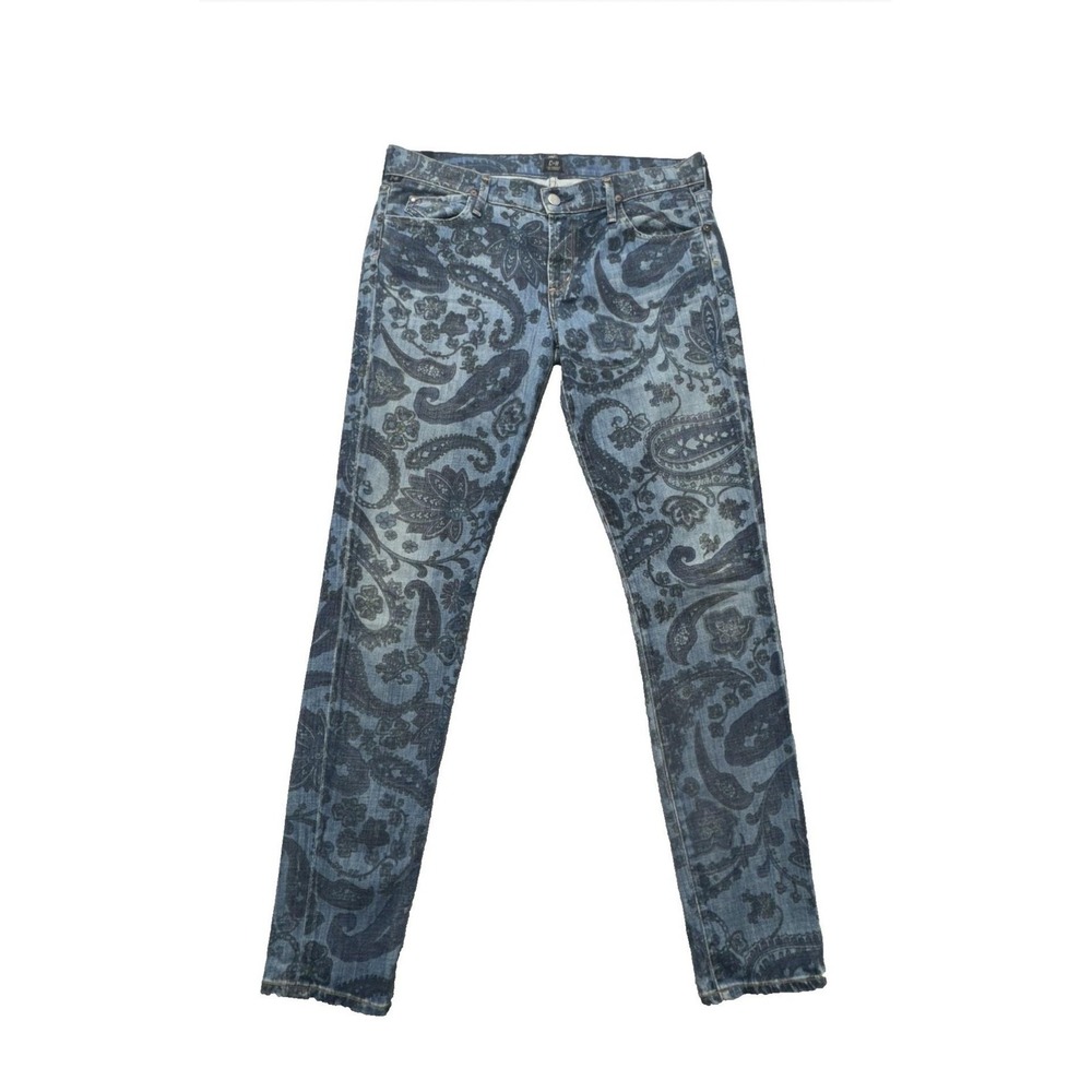 Citizens Of Humanity Avedon Jeans Womens 31 Blue Paisley Low Rise Skinny Denim